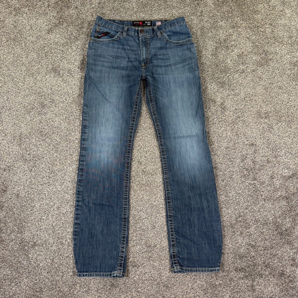 Ariat Work FR M4 Relaxed Boot Cut Jeans Mens 34x36 Flame Resistant CAT 2 Blue